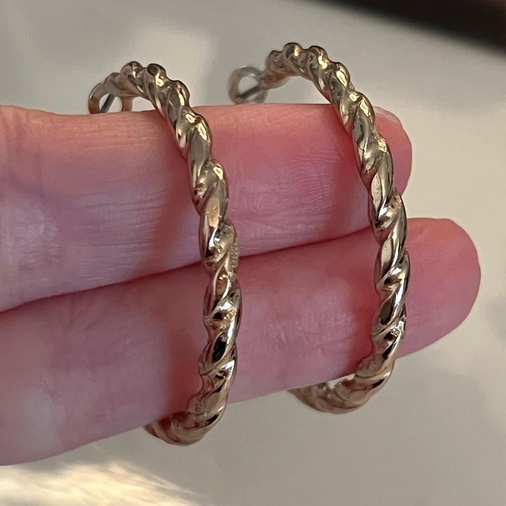 Gold Twisted Hoop Earrings